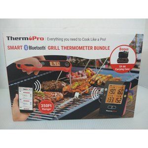 Therm Pro Bluetooth Grill Meat Thermometer Bundle With Carry Case New In Box